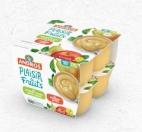 Compote pomme poire sans sucre ajouté paquet 100Gx8 Andros | Multifood