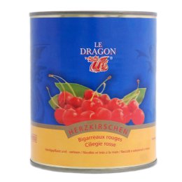 Bigarreaux rouge dénoyautées boîte 825G Le Dragon | Grossiste alimentaire | Multifood