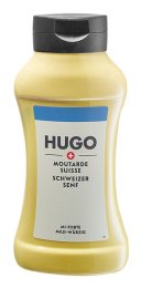 Moutarde mi-forte suisse squeeze bouteille 510G Hugo | Grossiste alimentaire | Multifood