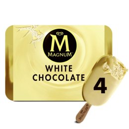 Glace chocolat blanc "White chocolate" boîte 110MLx4 Magnum | Grossiste alimentaire | Multifood